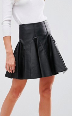 ASOS Leather Mini Flippy Skirt