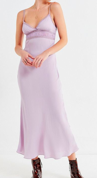 UO Head Over Heels Lace Trim Maxi Dress