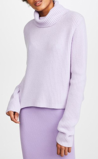 Baja East Cropped Slouch Neck Sweater  