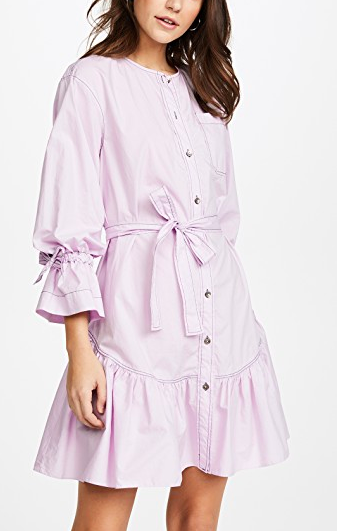 La Vie Rebecca Taylor Long Sleeve Poplin Dress  