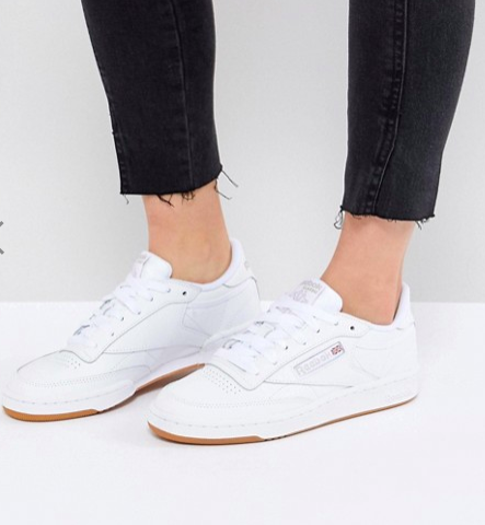 Reebok Classic Club C 85 Sneakers In White Leather With Gum Sole