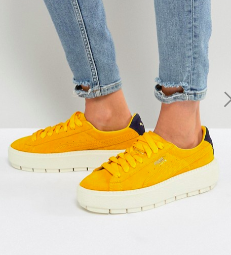 Puma Platform Trace Sneakers In Yellow