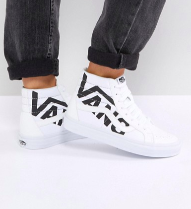 Vans Sk8-Hi Unisex Sneakers In White With Large Logo