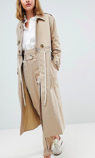 ASOS WHITE Trench Coat Co-ord With Rope Detail