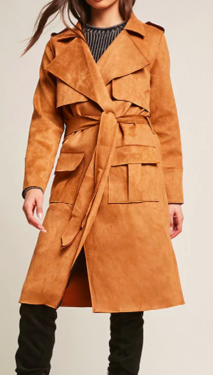 Forever 21 Faux Suede Trench Coat