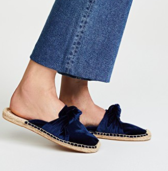 Soludos Knotted Velvet Mules  