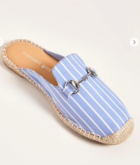 Madden Girl Striped Loafer Mules