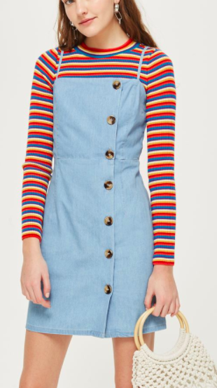 Topshop Horn Button Mini Dress