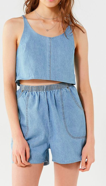 Urban Renewal Remade Denim Short Two-Piece Set