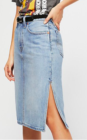 Levis Side Slit Denim Skirt