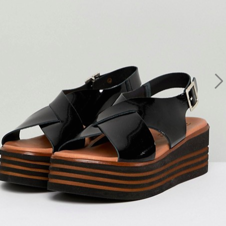 ASOS DESIGN Tornado Leather Patent Flatforms