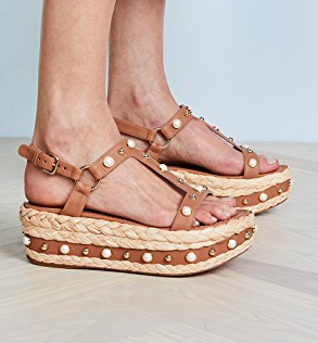 Stuart Weitzman Be Raffia Flatform Sandals  