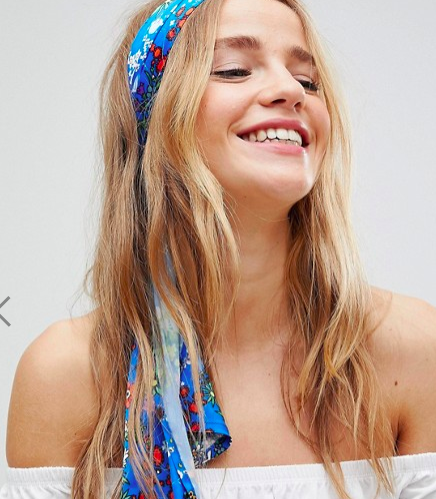 ASOS Blue Floral Headscarf
