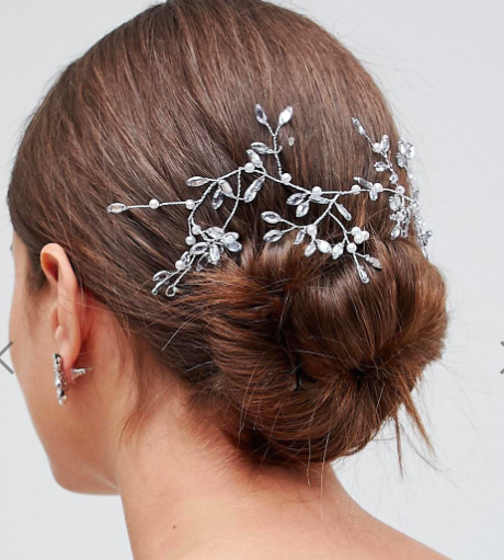 ASOS DESIGN Bridal Crystal Vine Hair Clip