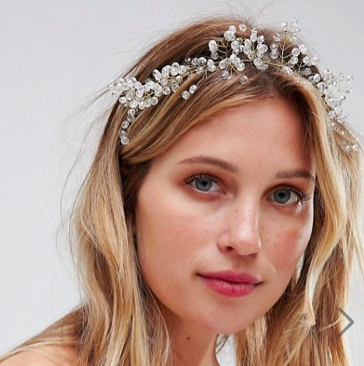 ASOS DESIGN bridal premium crystal wire crown headband