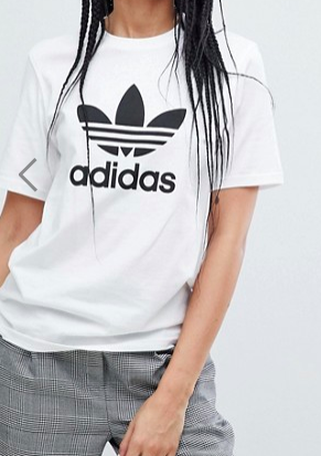 adidas Originals adicolor Trefoil Oversized T-Shirt In White