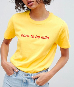 Adolescent Clothing t-shirt with born to be mild slogan