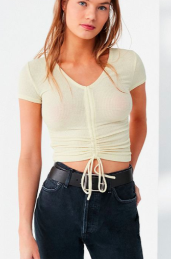 Out From Under Alexa Ruched Short Sleeve Top