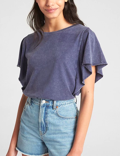 Gap Vintage Wash Flutter Sleeve T-Shirt