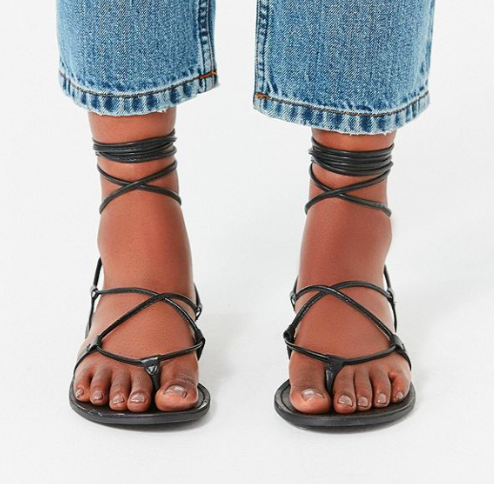 UO Leather Lace-Up Gladiator Sandal