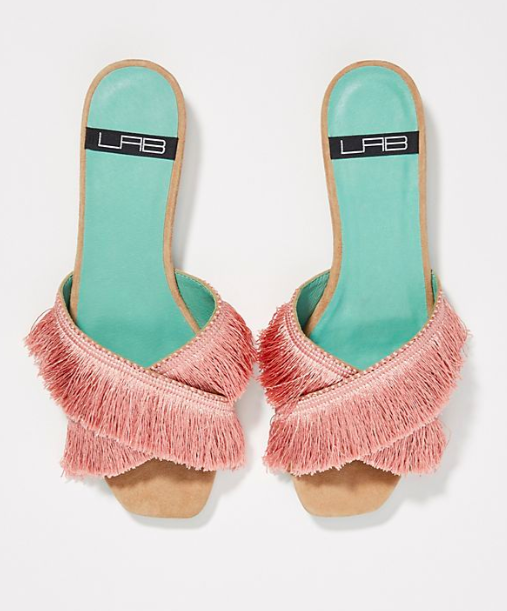 LAB Fringed Slide Sandals