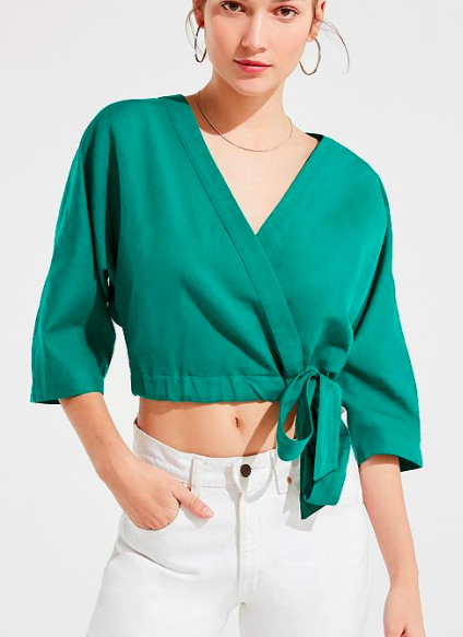 UO Kimmy Wrap Cropped Top