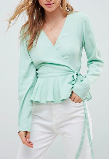 ASOS DESIGN Wrap Top With Pephem