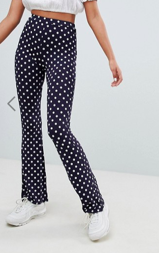 Daisy Street Flare Pants In Polka Dot