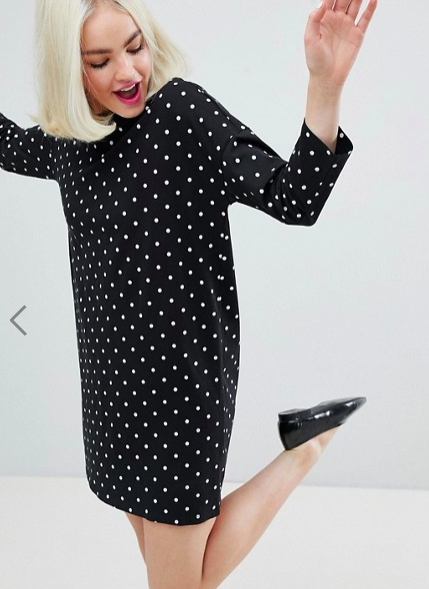 Monki Polka Dot T-Shirt Dress