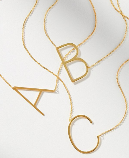 Anthropologie Initial Pendant Necklace