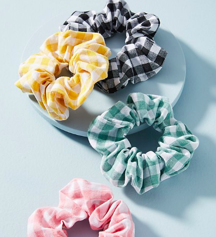 Anthropologie Sophie Gingham Hair Tie Set