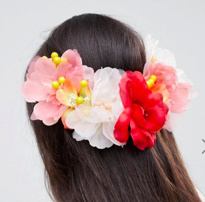 ASOS DESIGN Large Floral Bloom Back Hair Clip