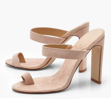 Boohoo Harriet Toe Post Mule Heels