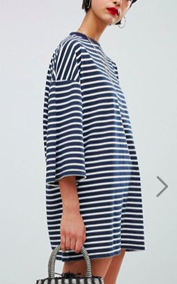 Missguided Oversized Stripe T-Shirt Dress