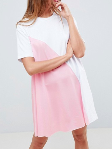 ASOS DESIGN mini color block t-shirt dress