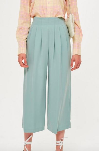 Topshop Cropped Wide Leg Trousers