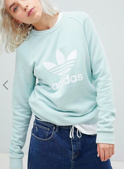 adidas Originals adicolor Trefoil Oversized Sweatshirt In Mint