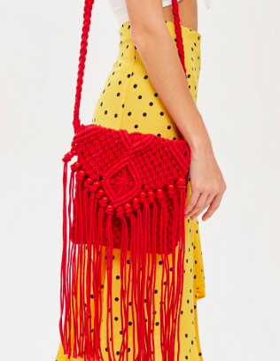 TOpshop Fringed Cross Body Bag