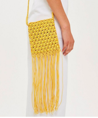 Topshop Beaded Fringe Cross Body Bag