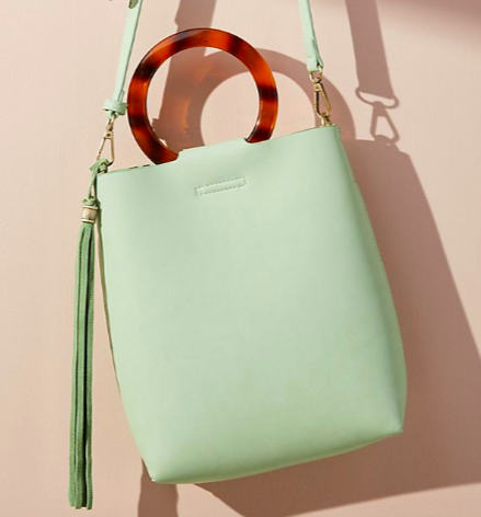 ANTHROPOLOGIE Lucite-Handled Tote Bag