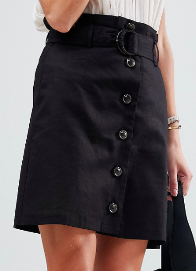 ASOS Tailored Linen Paperbag Mini Skirt