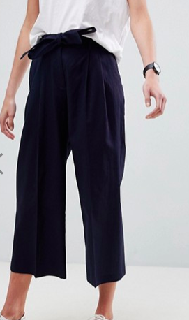 ASOS Tailored Linen Culotte with Tie Waist