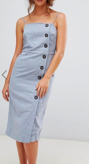 Warehouse Linen Column Button Dress