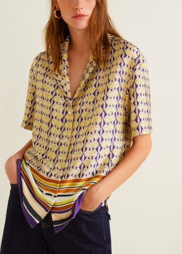 Mango Scarf print blouse