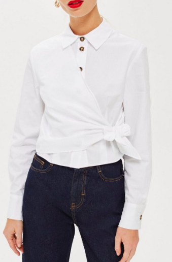 Topshop Poplin Wrap Shirt