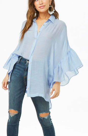 Forever 21 Ruffled High-Low Shirt