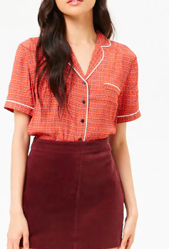 Forever 21 Circle Print Pajama-Inspired Shirt