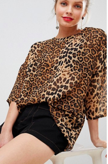 Glamorous Relaxed Top In Leopard Print
