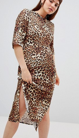 Reclaimed Vintage inspired open back midi dress in leopard print