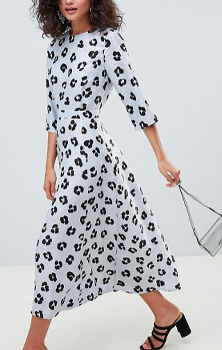 ASOS DESIGN jacquard maxi dress in leopard print